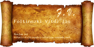 Foltinszki Vitális névjegykártya